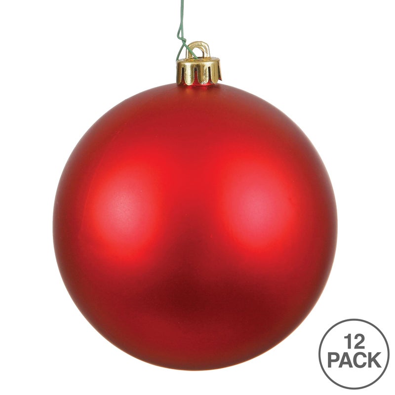 Vickerman 3" Red Matte Ball Ornament, 12 per Bag - Image 3